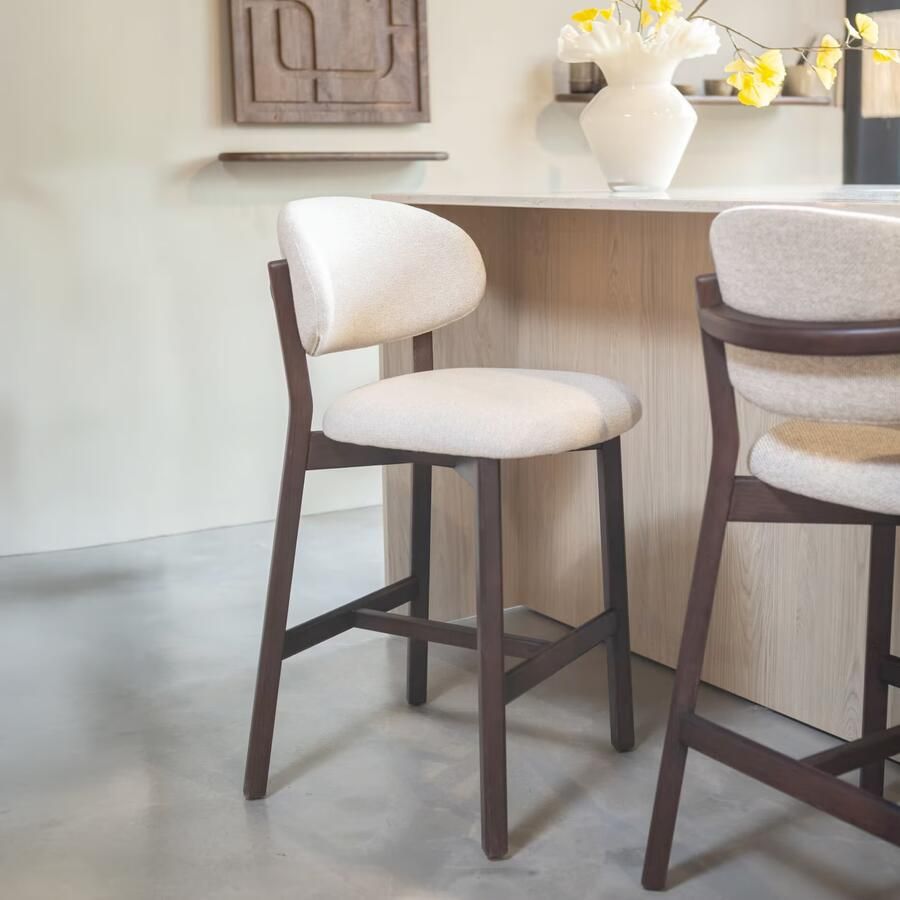 Eleonora | Barstoel Mikky Bruin Beige Moon | Zitmeubels eetkamer | Barstoel