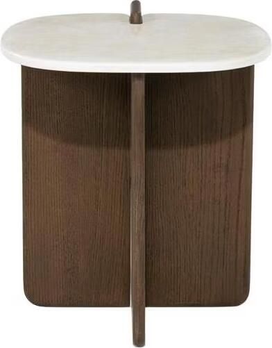 Eleonora Bijzettafel Filou Eiken en keramiek Ø40cm Bruin