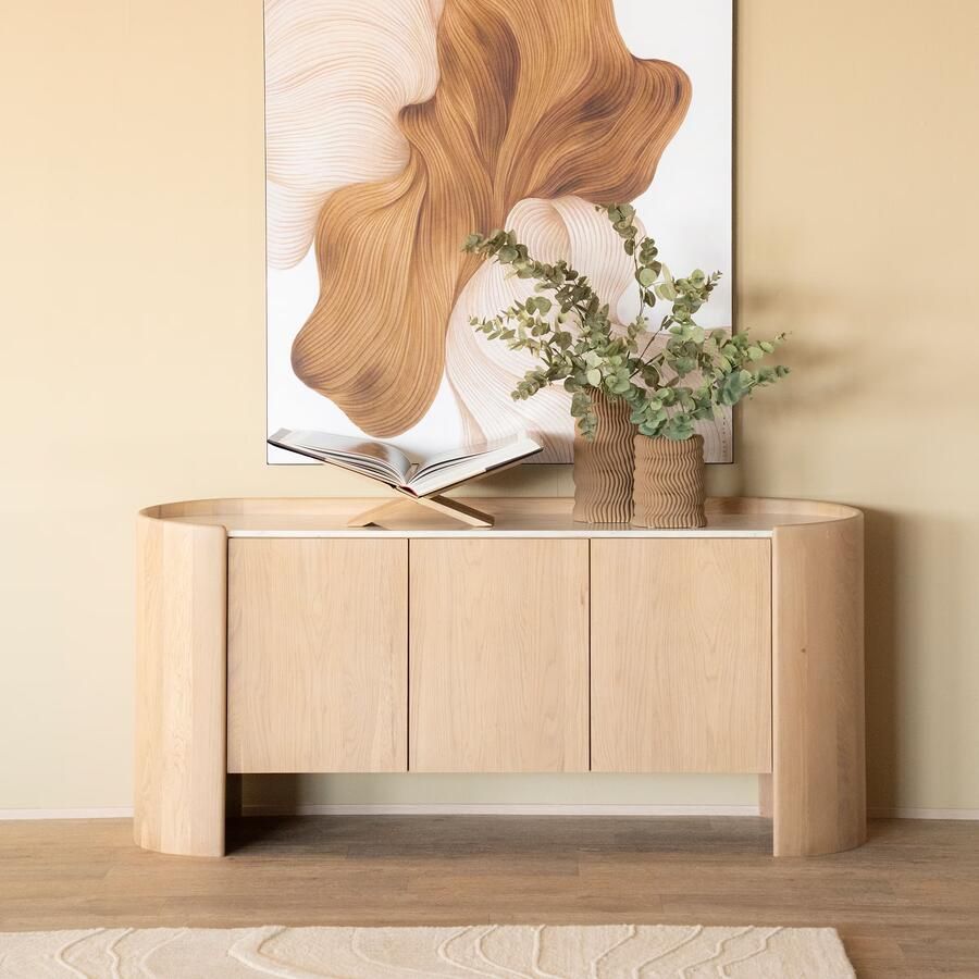 Eleonora Dressoir Don Marmer en eikenhout 165cm Bruin