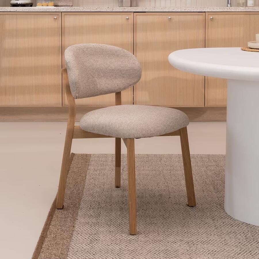 Eleonora Eetkamerstoel Mikky Taupe Naturel