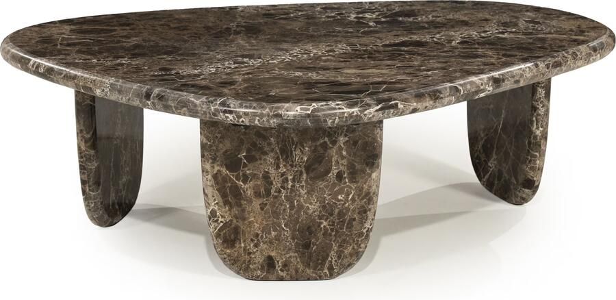 Eleonora Organische Salontafel Devin Marmer 100 x 85cm Bruin