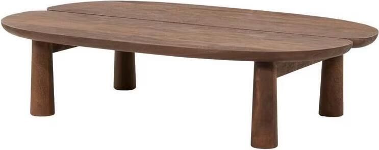 Eleonora Ovale Salontafel Nero Mangohout 120 x 79cm Bruin Ovaal