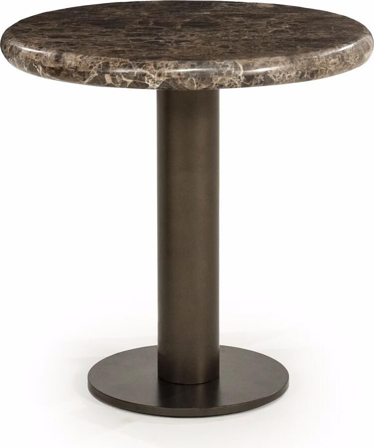 Eleonora Ronde Bijzettafel Luigi Marmer 45cm Bruin