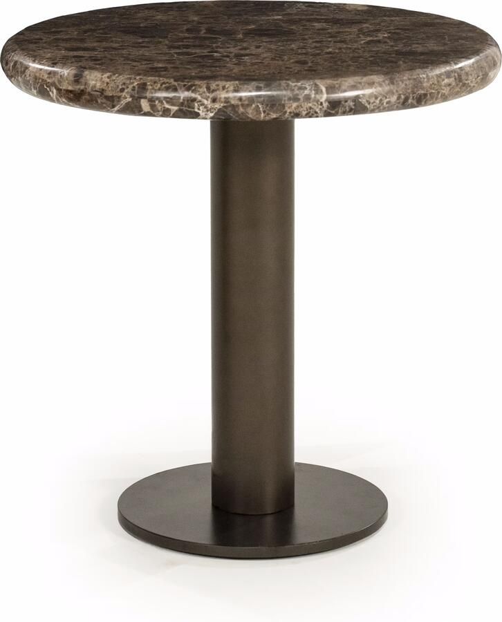 Eleonora Ronde Bijzettafel Luigi Marmer 45cm Bruin