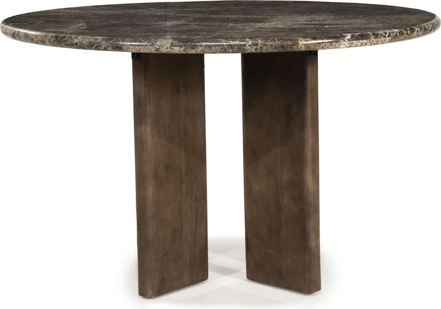 Eleonora Ronde Eettafel Lando Marmer en mangohout 127 cm Bruin
