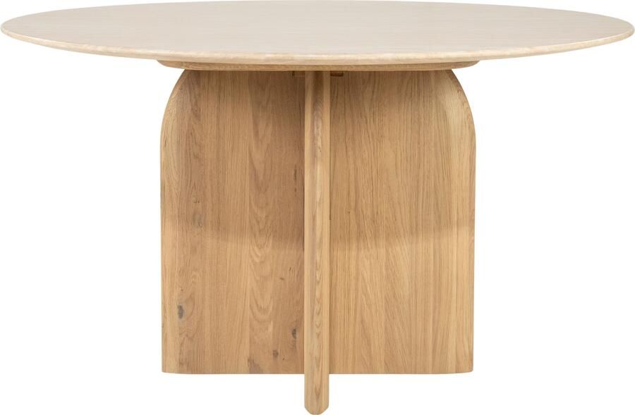 Eleonora Ronde Eettafel Lova Travertin en eikenhout 130cm Naturel