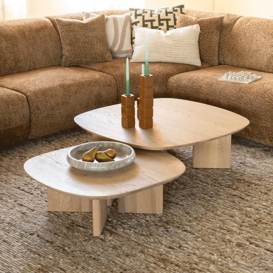 Eleonora Salontafel Stef Eiken Naturel Set van 2 stuks