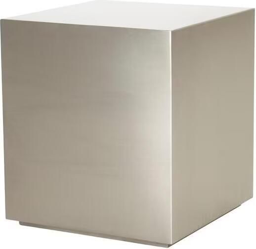 Eleonora Vierkante Bijzettafel Glen Geborsteld RVS 40 x 40cm Antraciet