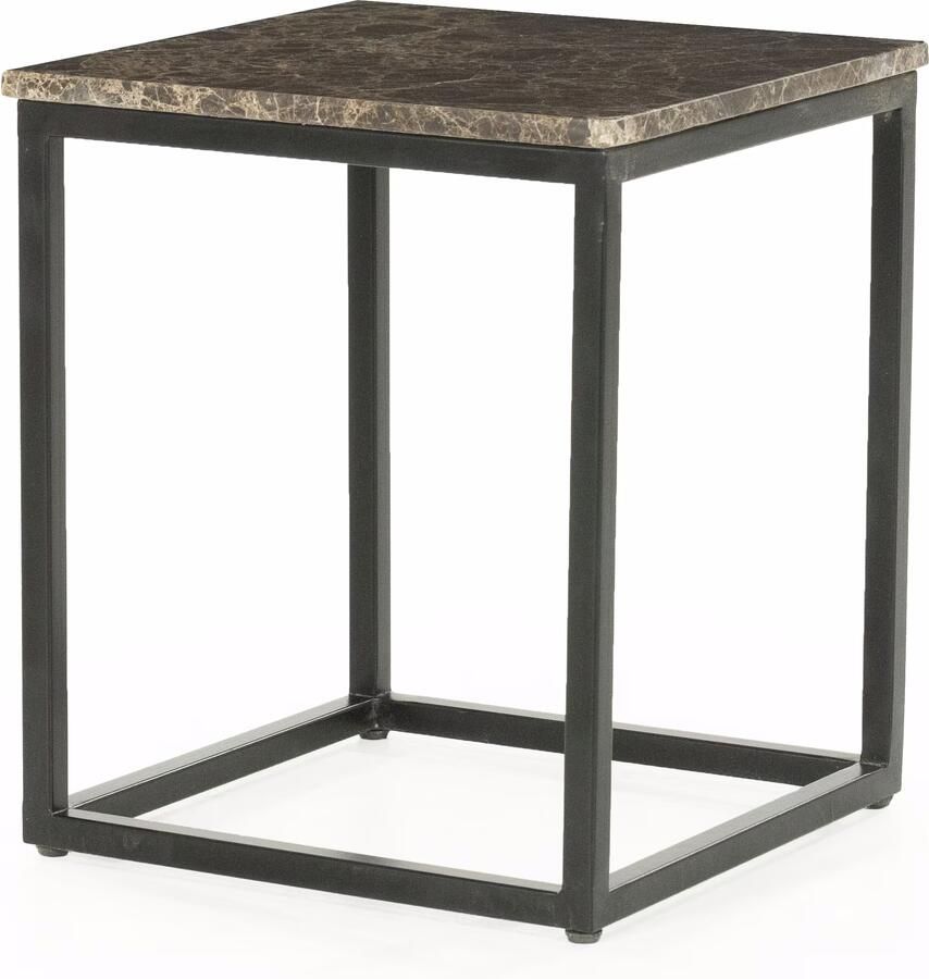 Eleonora Vierkante Bijzettafel Rico Marmer 38 x 38cm Zwart