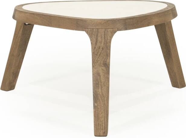 Eleonora Organische Salontafel Fred Marmer en mangohout 51 x 60cm Bruin