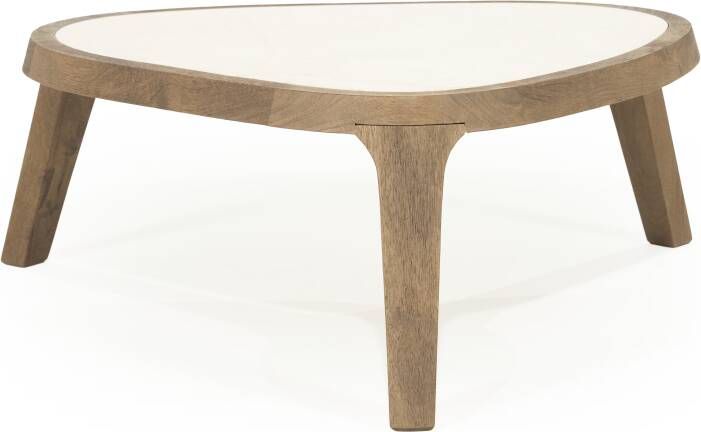 Eleonora Organische Salontafel Fred Marmer en mangohout 64 x 75cm Bruin
