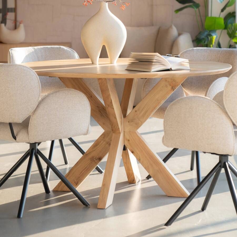 Eleonora Ronde Eettafel Nikki Acaciahout 130cm Naturel