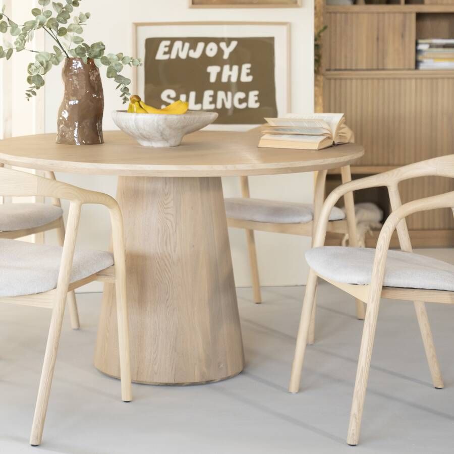 Eleonora Ronde Eettafel Nola Eikenhout 130cm Naturel