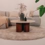 Eleonora Ronde Salontafel Xavi Marmer en mangohout 90cm Bruin Japandi - Thumbnail 1