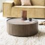 Eleonora Salontafel Zayn Mangohout 80cm Bruin Rond - Thumbnail 1