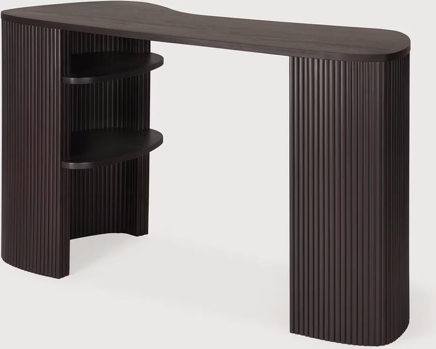 Ethnicraft Organisch Bureau Roller Max Gevernist Mahoniehout 137 x 52cm Donkerbruin