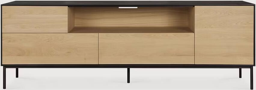 Ethnicraft TV-meubel Blackbird Geolied Eikenhout 180cm Zwart