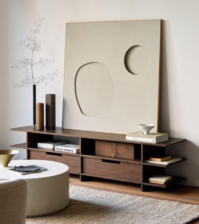 Ethnicraft TV-meubel Kabuki Gevernist Teakhout 200cm Bruin