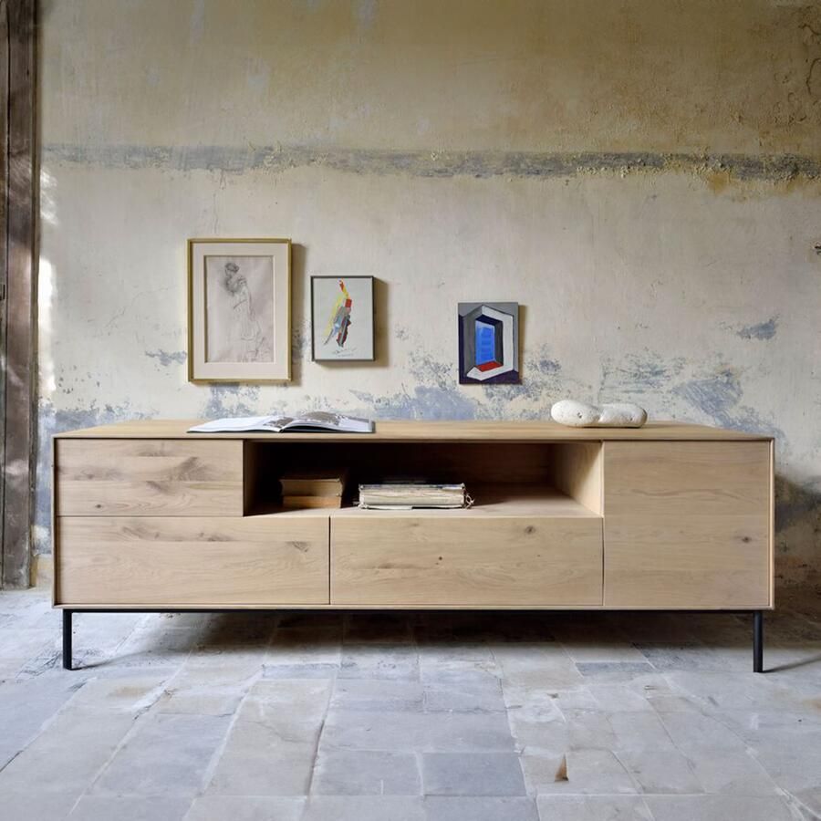 Ethnicraft TV-meubel Whitebird Gevernist Eikenhout 180cm Naturel