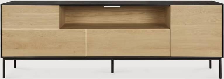 Ethnicraft TV-meubel Blackbird Geolied Eikenhout 180cm Zwart