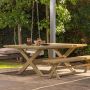 Exotan Delta Picknicktafel Tuin Aluminium Groen Zand 75x220x105 - Thumbnail 2