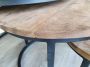 Brix Salontafel 'Jerrel' Set van 3 stuks Mangohout en staal kleur Metaal - Thumbnail 4