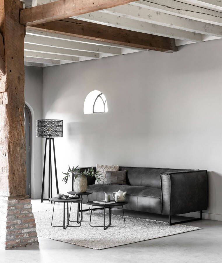 DTP Home Bijzettafel 'Neptunes' Teakhout 40cm kleur Zwart
