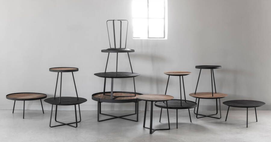 DTP Home Bijzettafel 'Neptunes' Teakhout 40cm kleur Zwart
