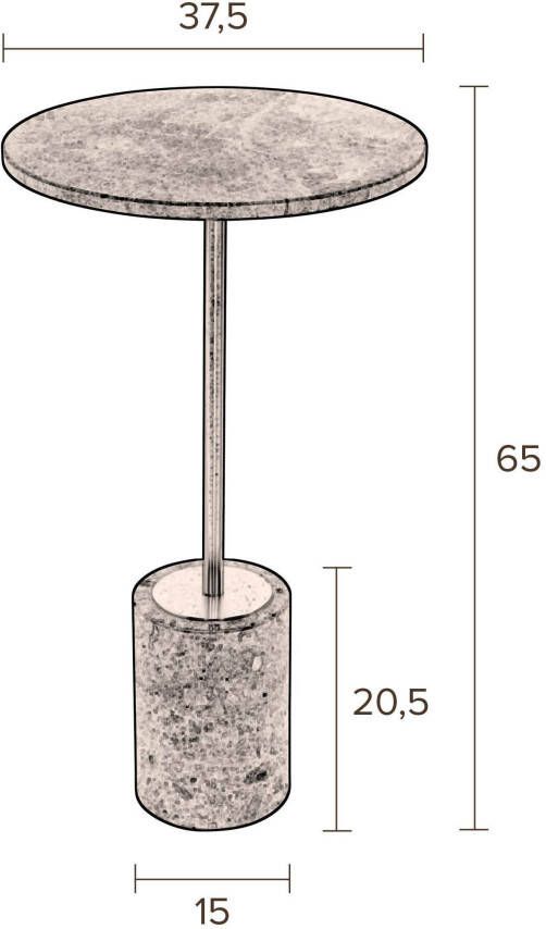 Dutchbone Bijzettafel 'Gunnar' Marmer kleur Wit