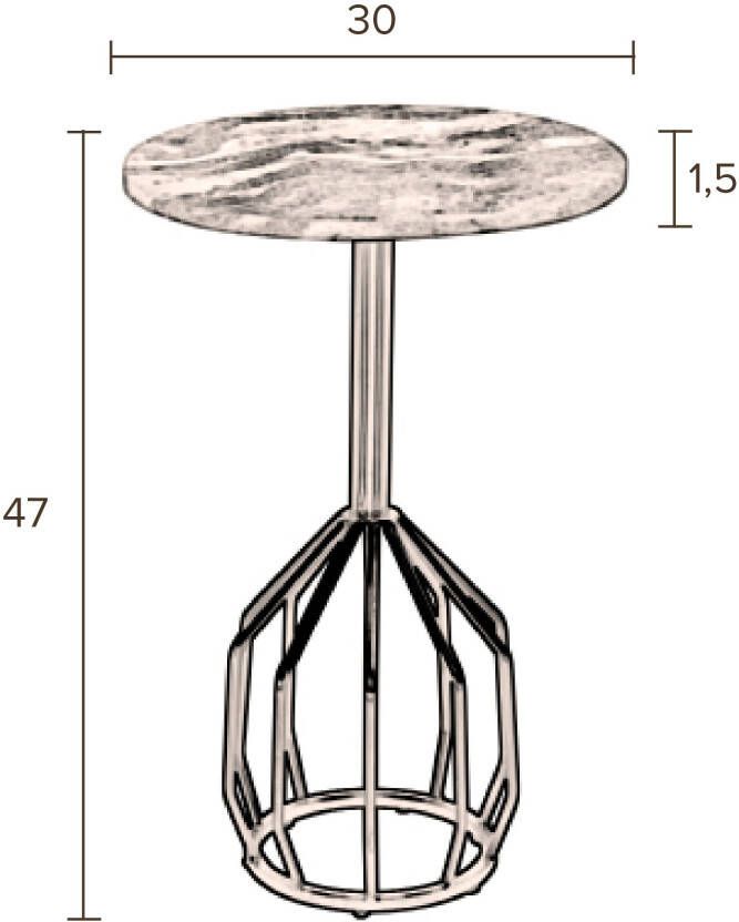 Dutchbone Bijzettafel 'Salerno' Marmer 47cm hoog