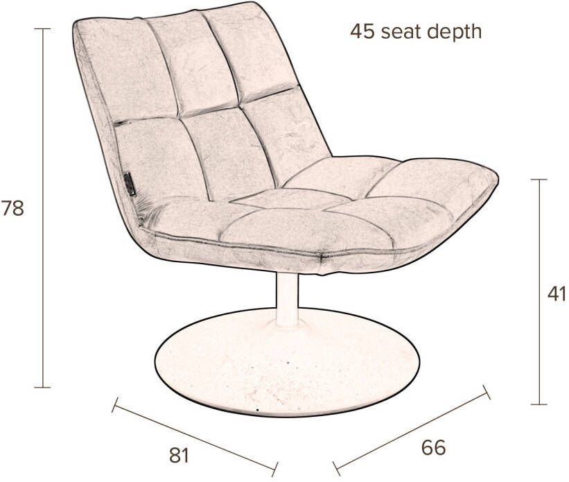 Dutchbone Fauteuil 'Bar' kleur Donkergrijs