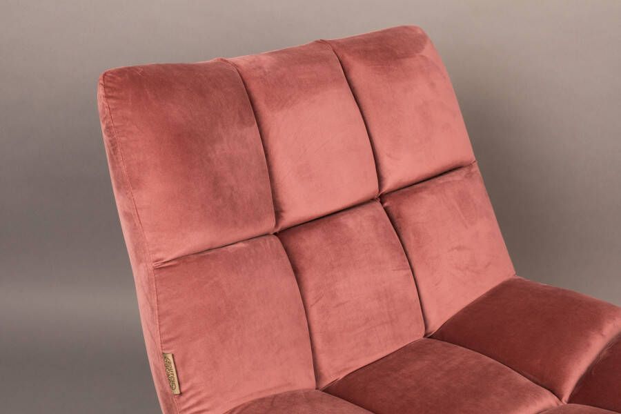 Dutchbone Fauteuil 'Bar' Velvet kleur Roze