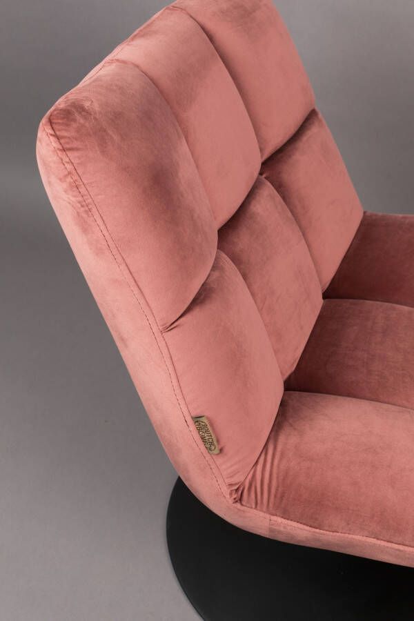 Dutchbone Fauteuil 'Bar' Velvet kleur Roze