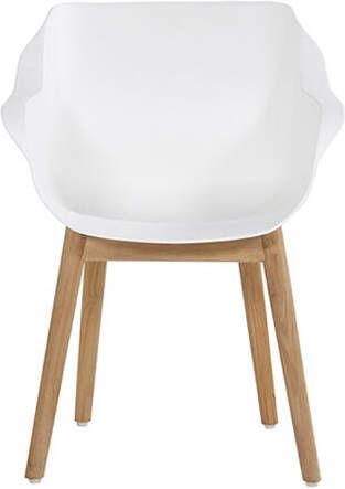 Hartman Tuinstoel 'Sophie Teak' met armleuning kleur Wit