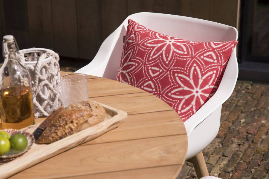 Hartman Tuinstoel 'Sophie Teak' met armleuning kleur Wit