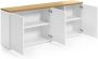 Kave Home Abilen 3-deurs dressoir van eikenhoutfineer met witte lak 180 x 75 cm FSC 100% - Thumbnail 3