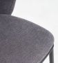 Kave Home Ciselia stoel donkergrijs chenille en staal in zwart FSC - Thumbnail 6