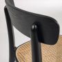 Kave Home Romane stoel in massief beukenhout met zwarte afwerking essenfineer en rotan - Thumbnail 6