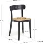 Kave Home Romane stoel in massief beukenhout met zwarte afwerking essenfineer en rotan - Thumbnail 8