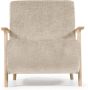 Kave Home Meghan fauteuil in beige chenille en hout met natuurlijke afwerking - Thumbnail 6