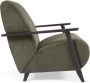 Kave Home Meghan fauteuil in groene chenille en hout met wengé afwerking - Thumbnail 3
