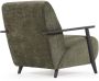 Kave Home Meghan fauteuil in groene chenille en hout met wengé afwerking - Thumbnail 4