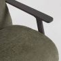 Kave Home Meghan fauteuil in groene chenille en hout met wengé afwerking - Thumbnail 7