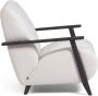 Kave Home Meghan fauteuil wit geschoren effect met massief essenhouten poten met wengé-afwerking - Thumbnail 3