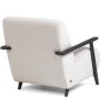 Kave Home Meghan fauteuil wit geschoren effect met massief essenhouten poten met wengé-afwerking - Thumbnail 4