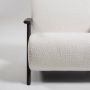 Kave Home Meghan fauteuil wit geschoren effect met massief essenhouten poten met wengé-afwerking - Thumbnail 5