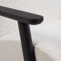 Kave Home Meghan fauteuil wit geschoren effect met massief essenhouten poten met wengé-afwerking - Thumbnail 6