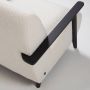 Kave Home Meghan fauteuil wit geschoren effect met massief essenhouten poten met wengé-afwerking - Thumbnail 7