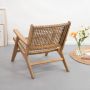 Kave Home Grignoon fauteuil in massief acaciahout en gevlochten synthetisch rotan FSC 100% - Thumbnail 7