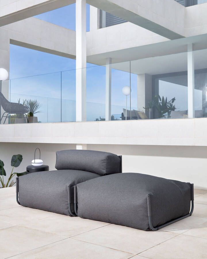 Kave Home Modulaire Outdoor Bank 'Square' Poef kleur Donkergrijs